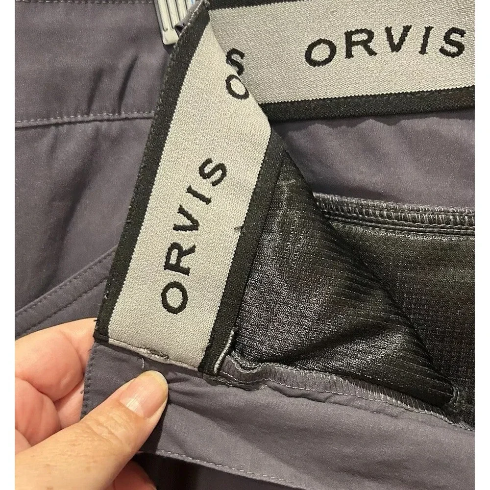 ORVIS Mens 40x30 Stretch Water Repellent Cargo Pants Gray Outdoor Performance‎